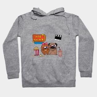 Pug and Terrier with 3D Glasses Movie Night Hoodie